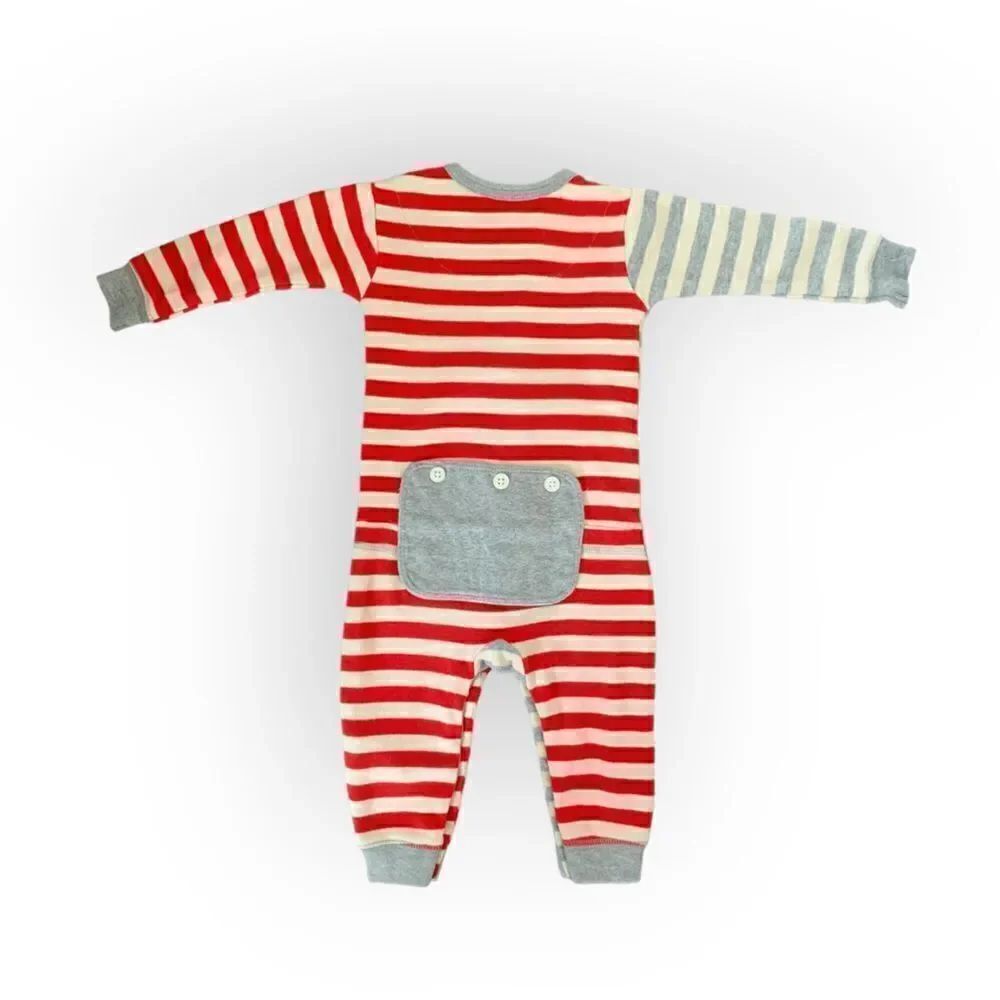 Hatley Button Up Onsie Romper, Holiday, Xmas, 12-18mo, Like new